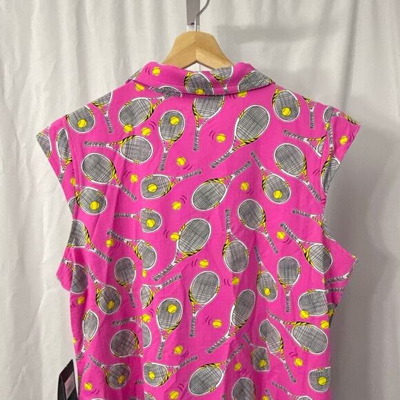 Ibkul Sleeveless Zip Polo Shirt Pink Small Tennis - Picture 8 of 10